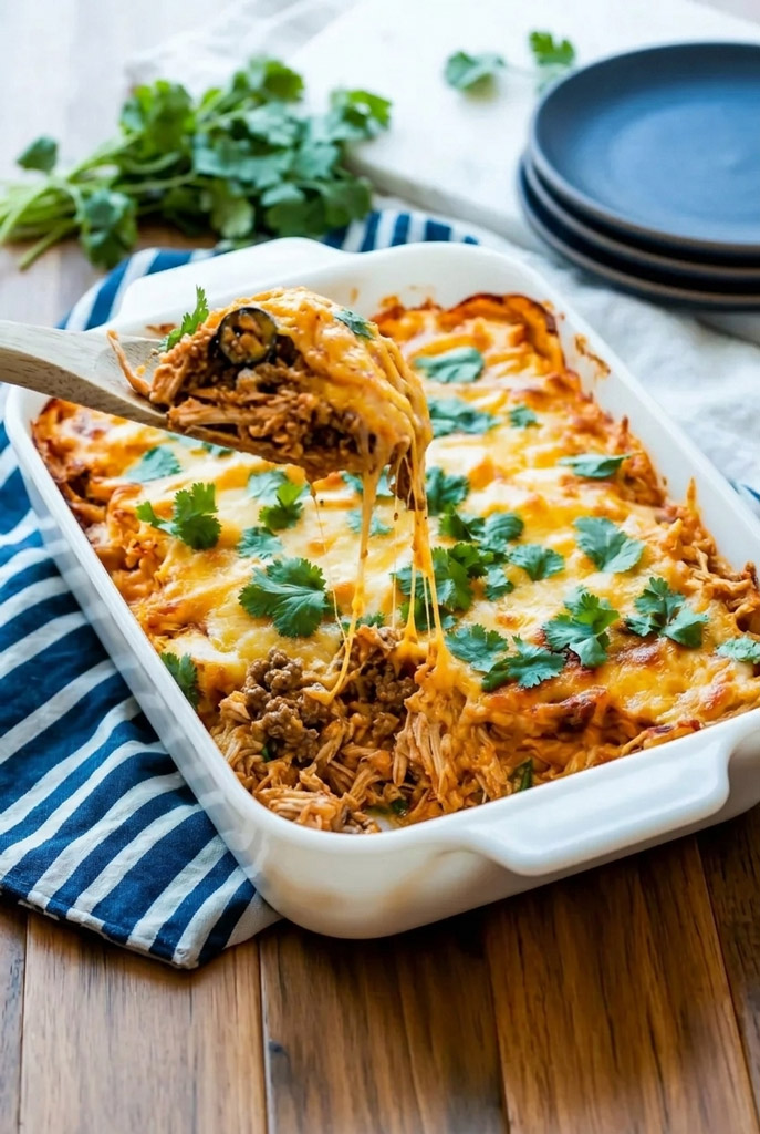Chicken Enchilada Casserole No Tortilla