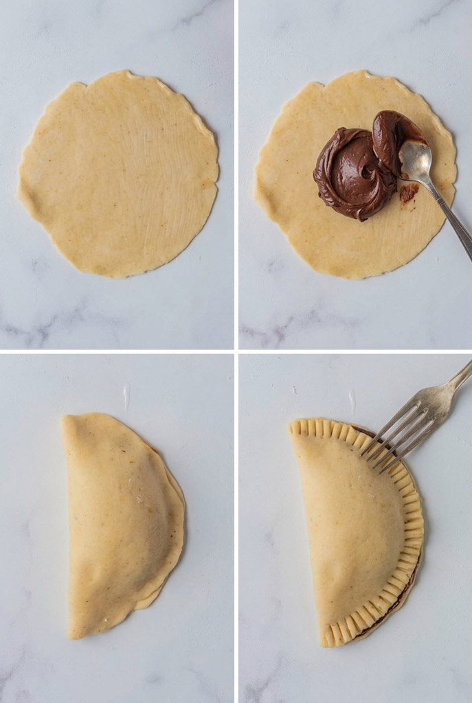 Making and filling Mexican Caramel Empanadas