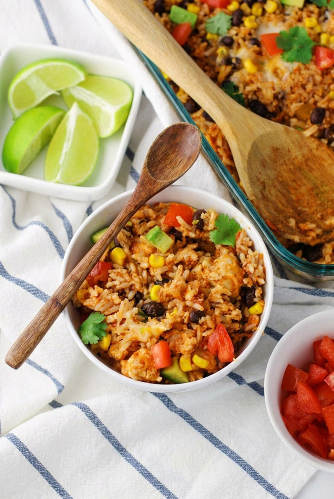 Serve Mexican Chicken and Rice Casserole
